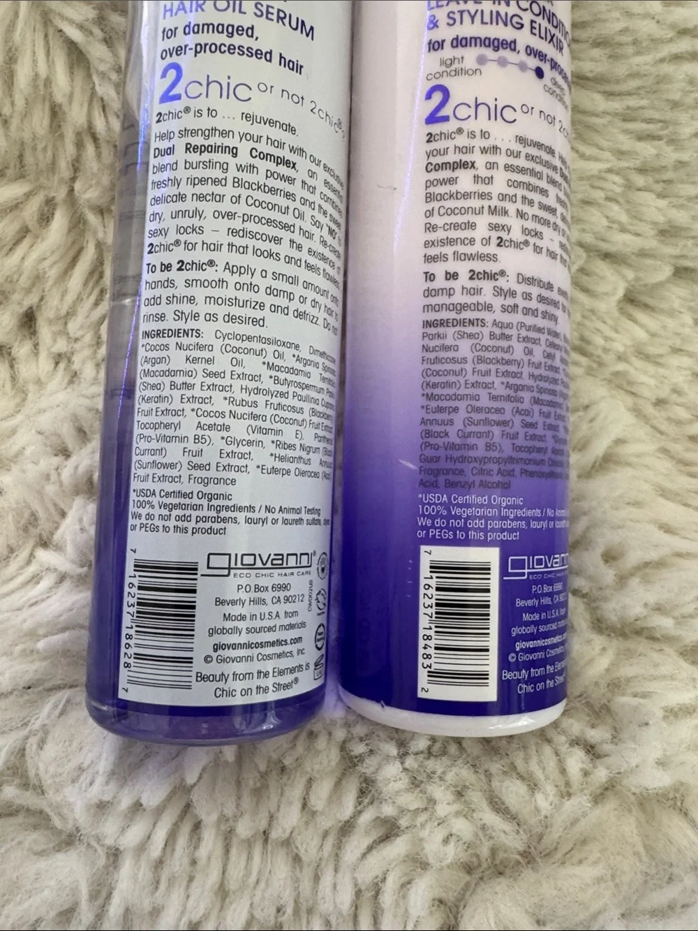 2chic Repairing Leave-In Conditioner & Hair Oil Duo - Purple